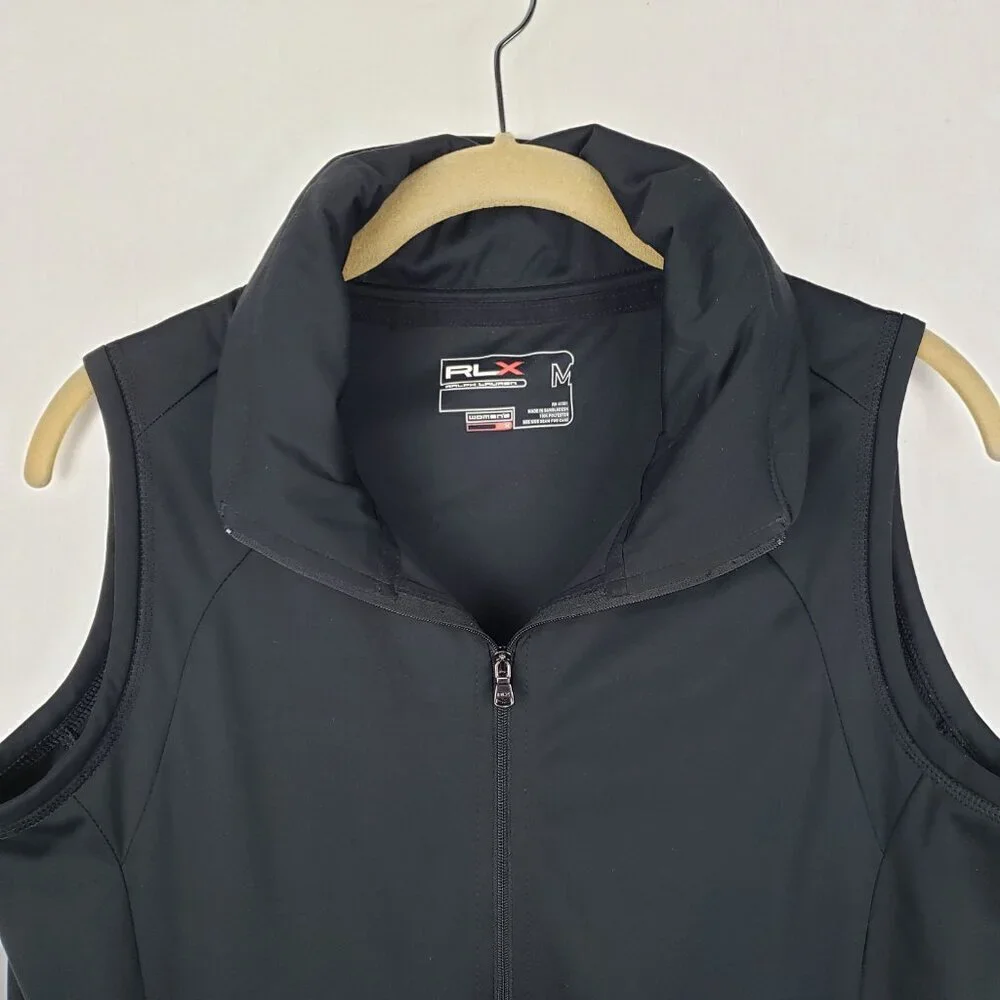 RLX Ralph Lauren Lightweight Vest Womens Black High Neck Size Medium - Picture 5 of 11